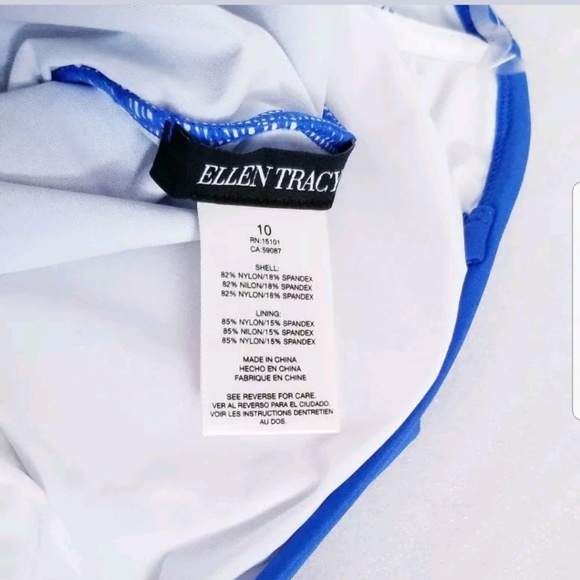 Ellen Tracy Scallop Bandeau One Piece Swimsuit 10 - Picture 5 of 6